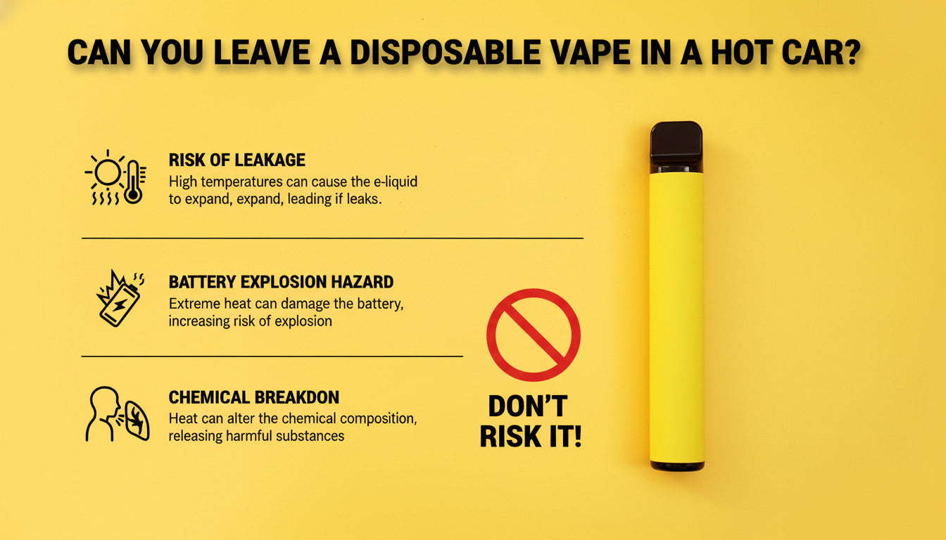 Vape left in hot car, overheating damage vape, electronic device heat warning - Can You Leave a Disposable Vape in a Hot Car? The Risks You Need ...
